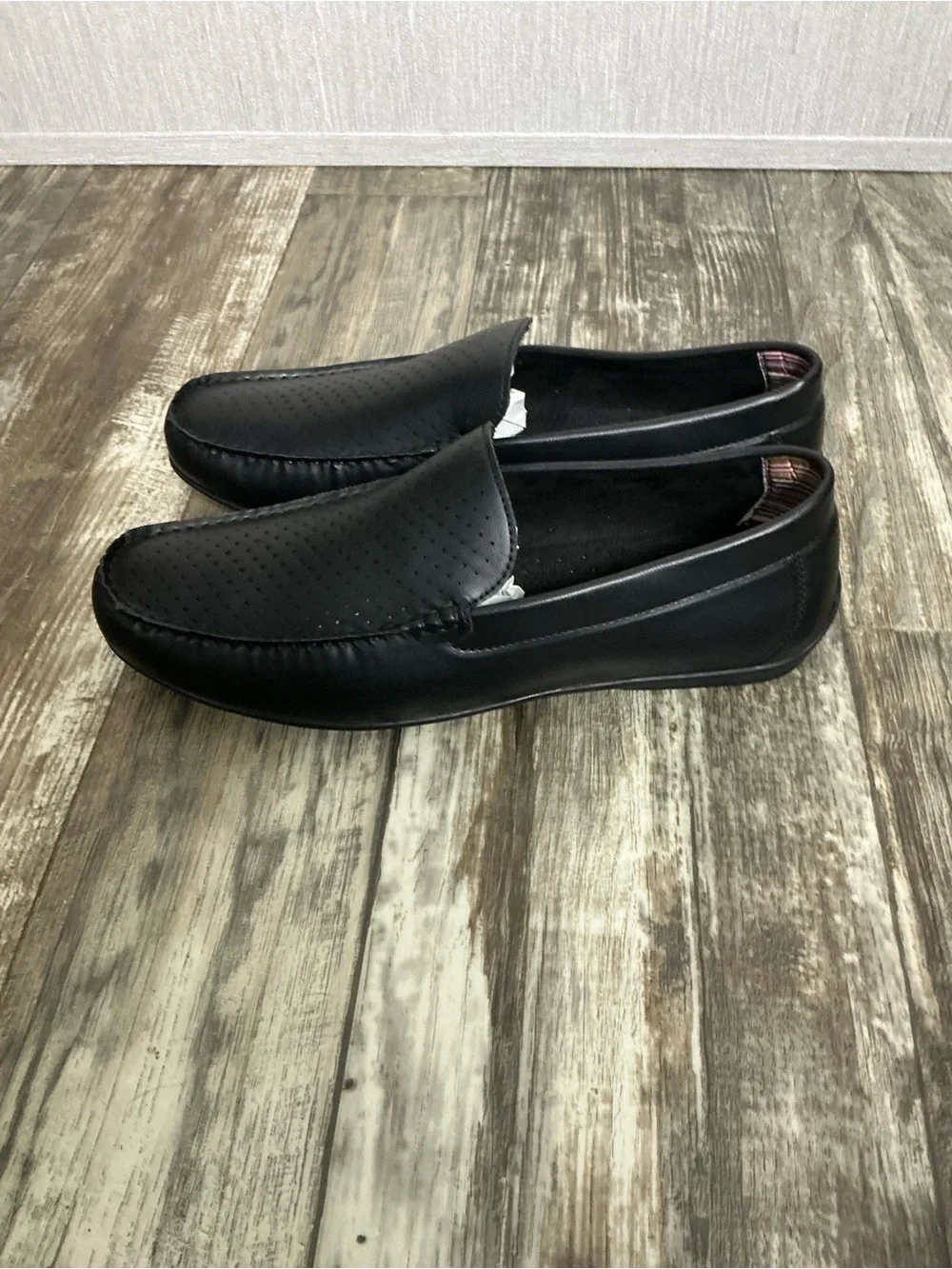 Stacy Adams Black Perforated Slip-On Loafers Size 13